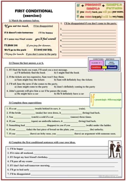 First Conditional (exercises) - English ESL Worksheets for ...